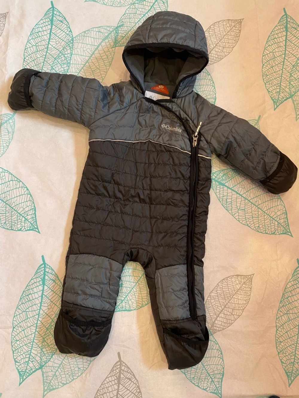 Columbia Gray and Black Toddler Insulated One-Piece Snowsuit